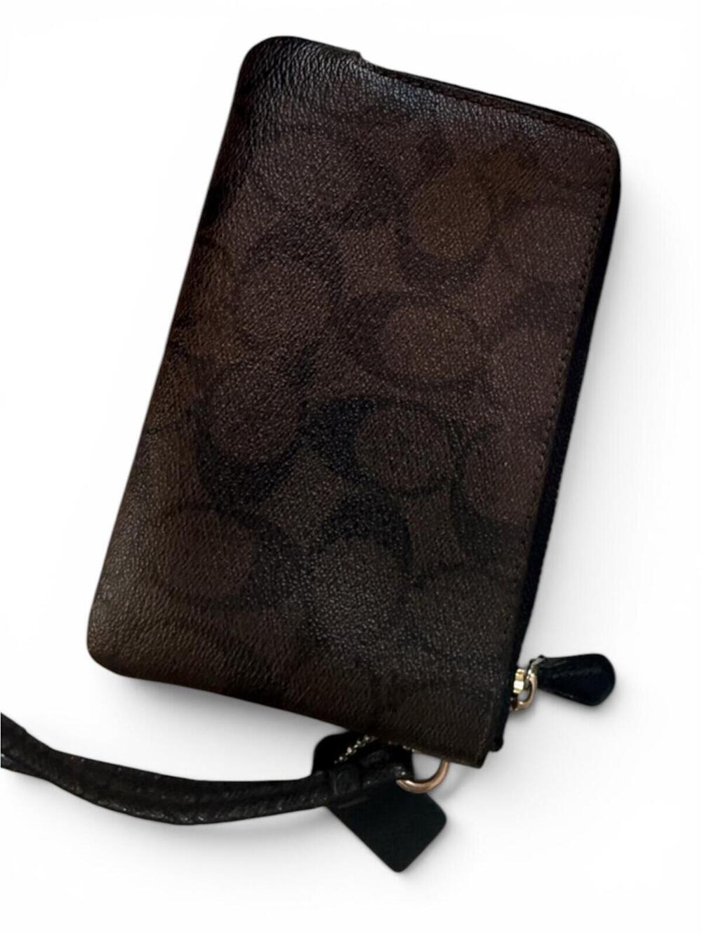Coach monogram double zip wristlet with hang tang - Picture 8 of 9